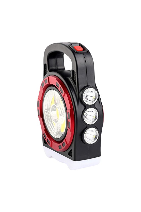DXT POWERMASTER HB 6678C COB LEDLİ 20 WATT 3 KADEMELİ ŞARJ EDİLEBİLİR USB ÇIKIŞLI SOLAR LAMBA