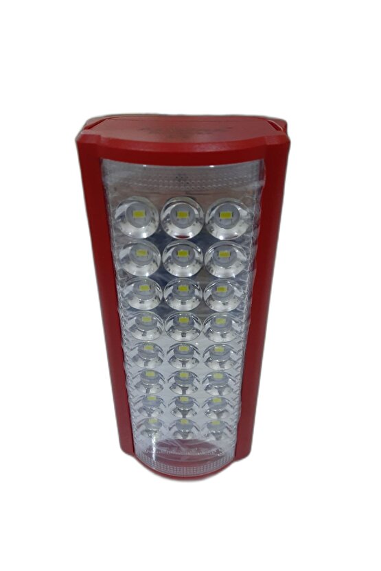 24 Büyük Ledli Kırmızı 80 Saat Yanan Usb Şarjlı Led Işıldak - Telefon Şarj Edebilen