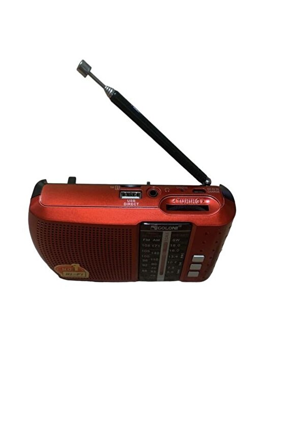 Kırmızı Radyo Bluetooth + Fm Radyolu Usb Tf Kart Şarjlı Cep Radyosu AXE-ICF8