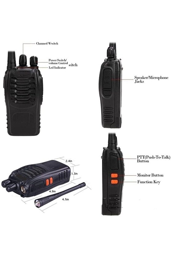 Baofeng 16 Adet Siyah Telsiz Set Takım Baofeng