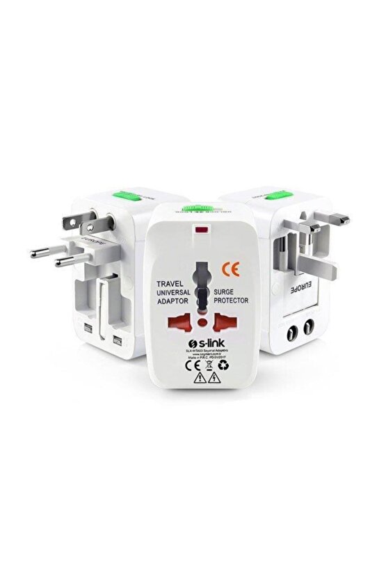 S-lınk Slx-wta03 Beyaz Unıversal Seyahat Adaptörü * Powermaster Çoklu Priz Çevirici Adaptör
