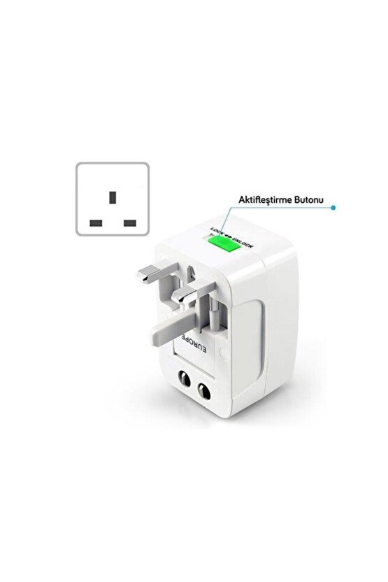 S-lınk Slx-wta03 Beyaz Unıversal Seyahat Adaptörü * Powermaster Çoklu Priz Çevirici Adaptör