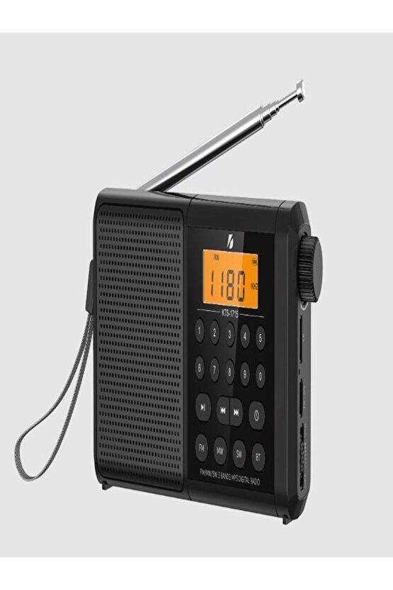 Dijital Ekranlı Saatli Manuel Kanal Arama & Kayıt Özellikli FM Radyo Bluetooth Hoparlör
