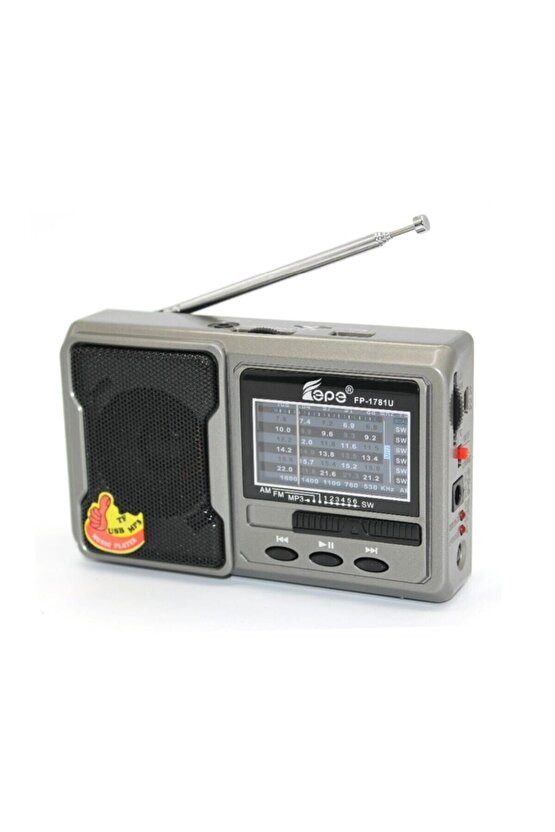 Fm Radyolu Bluetoothlu Şarjlı Cep Radyosu + El Feneri Fp-1781bt