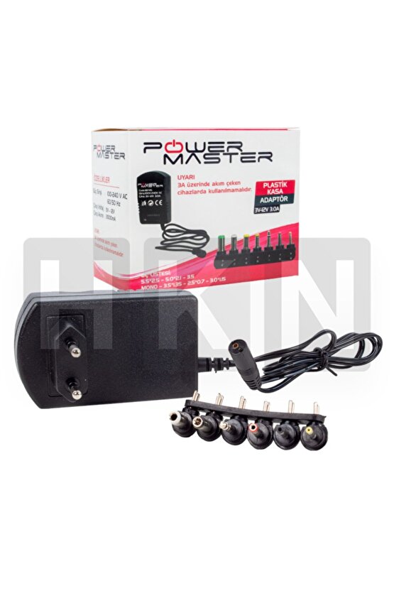 12v-3a- Pm-18745 3 Volt - 12 Volt 3 Amper Çok Uçlu Ayarlı Kademeli Adaptör