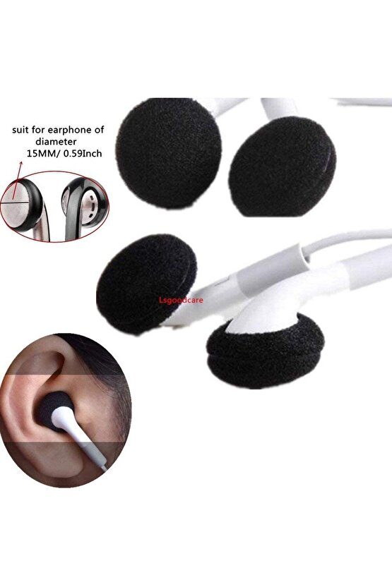 Kulaklık Süngeri, Kulaklık Yastığı 10 Adet (18 Mm) - Siyah