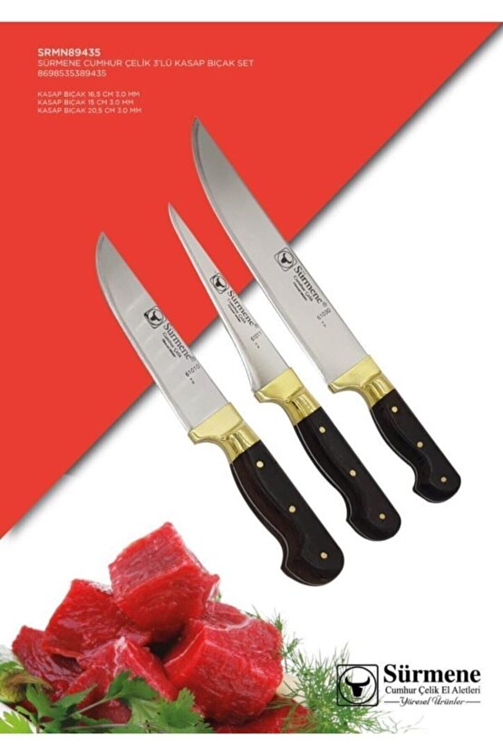 3lü Mutfak Bıçak Seti