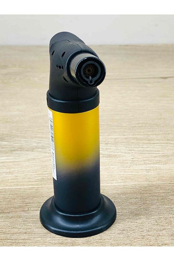 Mavi Alevli Masa Tipi Standlı Sarı Renk Pürmüz Çakmak
