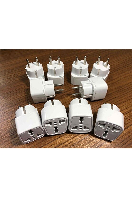 10 Adet Ingiliz Tipi Yurt Dışı Üniversal Topraklı Priz Dönüştürücü Ve Çevirici Güç Adaptörü 10a 250v