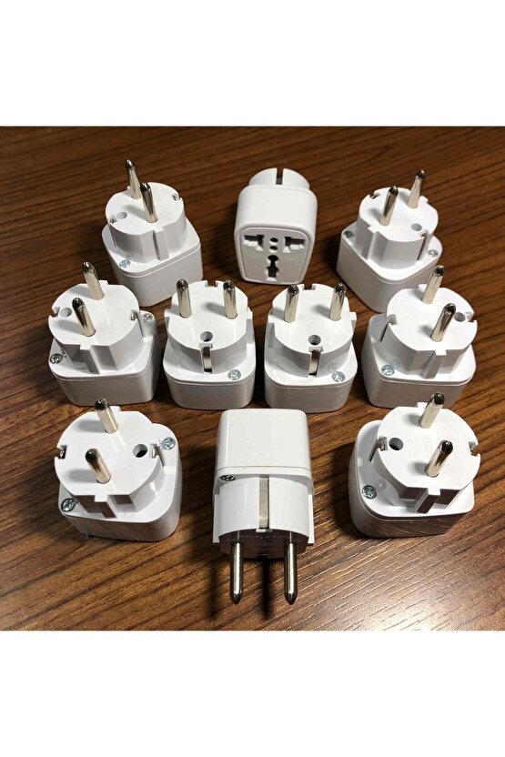 Amerikan Ve Ingiliz Fiş Dönüştürücü Universal Priz Çevirici Kare Adaptör 10 Adet