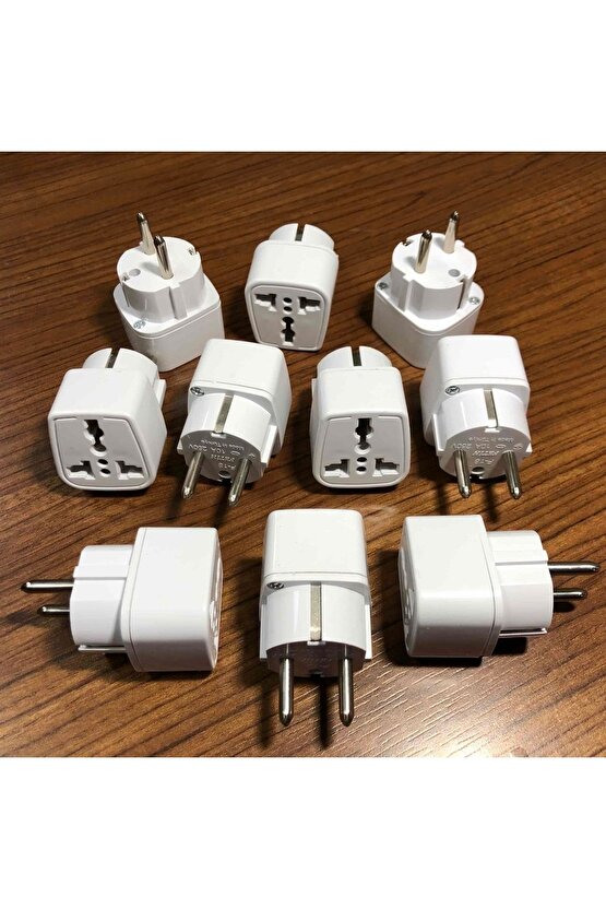 Amerikan Ve Ingiliz Fiş Dönüştürücü Universal Priz Çevirici Kare Adaptör 10 Adet