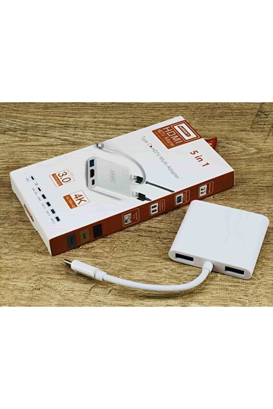5 In 1 Type-c To 4k Hdmı Usb 3.0 Dönüştürücü Macbook Pro 2015 2016 2017 Samsung S8 S9 S10 Adaptör