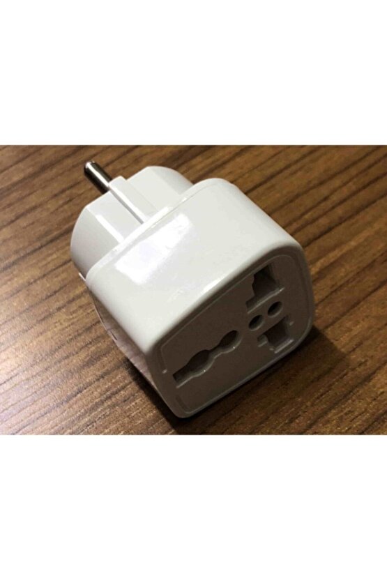 2 Adet Üniversal Çevirici Priz Amerikan Ingiliz Topraklı Elektrik Fiş Dönüştürücü Adaptör