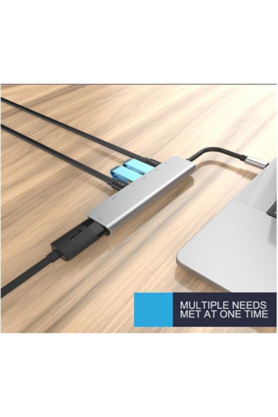 7 In 1 Sd Usb Type-c Hub Hdmı Girişli Macbook Çevirici Çoklayıcı