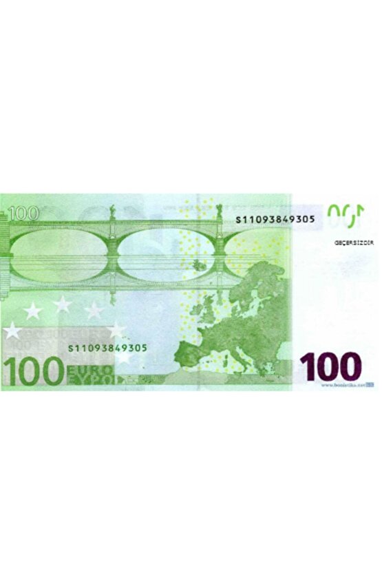 Geçersiz Yazılı Düğün Parası - 100 Adet 100 Euro Şaka Para