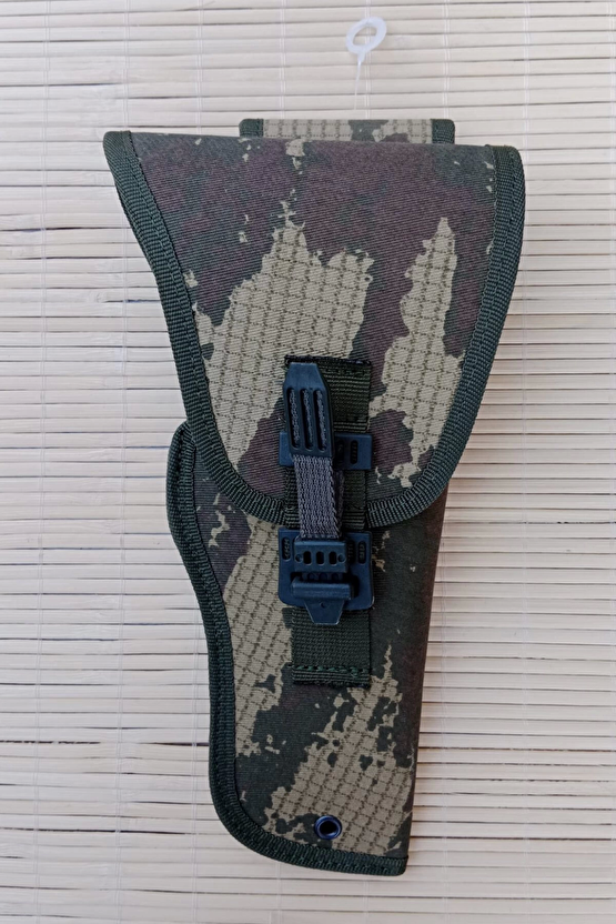 Sag El Kara Kuvvetleri Kamuflaj Renk Cirtli Kapakli Airsoft Sallamali Palaskaya Kemere Gecirmeli İmpertex Silah Kilifi
