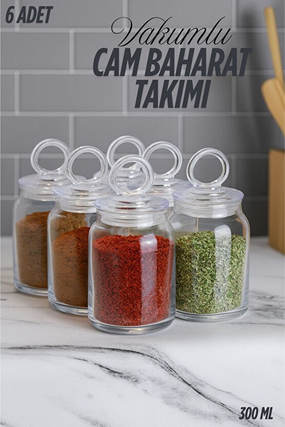 6 Adet Vakumlu Lüx Baharat Takımı