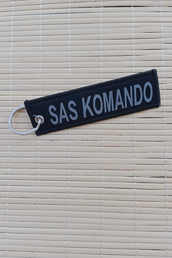 Sas Komando Yazili Nakis İslemeli Bez Anahtarlik