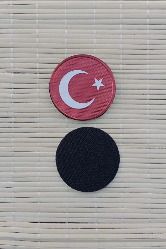 Kirmizi Ayyildiz Bayrakli Tpu 3d Termoplastik Yuvarlak Kirmizi Zemin Arma Patch Pec