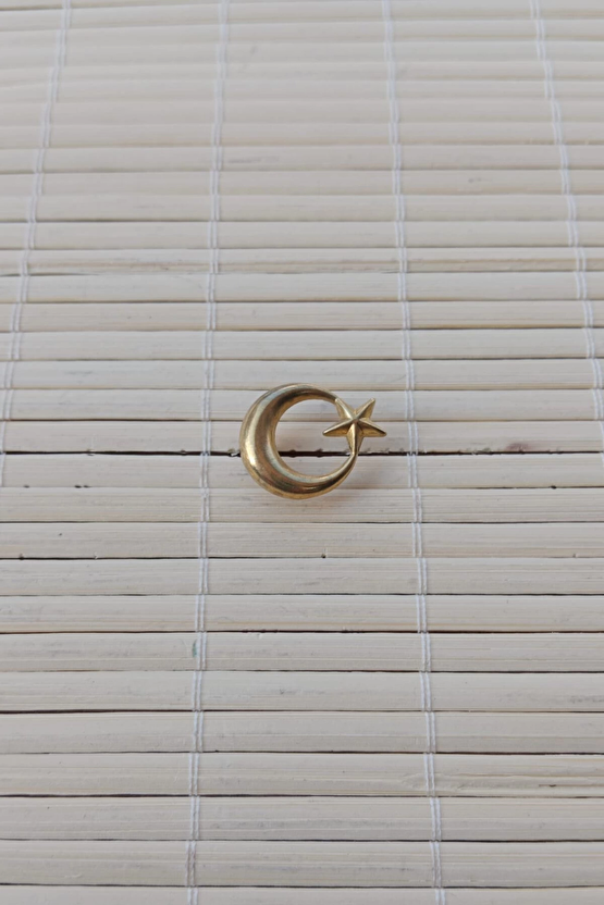 Sari Renkli Ayyildiz Ceket Yaka İgnesi Yaka Rozeti