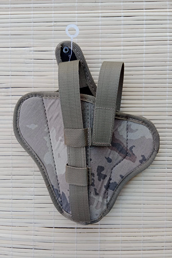 Sol El Jandarma Kamuflaj Renkli Cift Emniyetli Tam Kelebek Airsoft Palaskaya Kemere Gecirmeli İmpertex Silah Kilifi