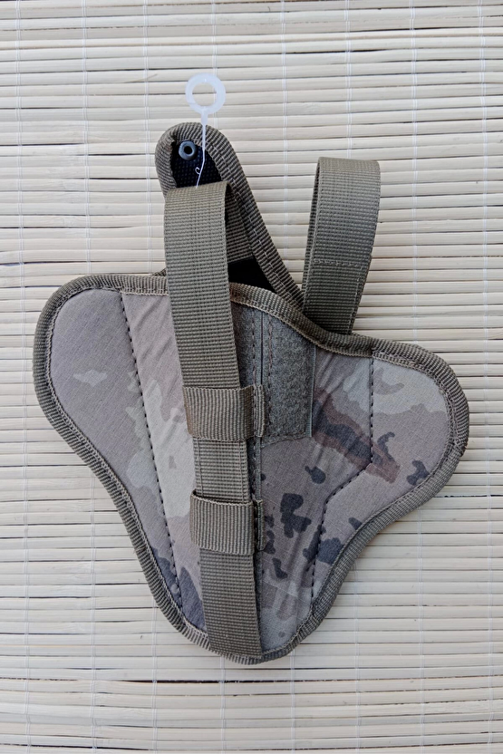 Sol El Jandarma Kamuflaj Renkli Cift Emniyetli Tam Kelebek Airsoft Palaskaya Kemere Gecirmeli İmpertex Silah Kilifi