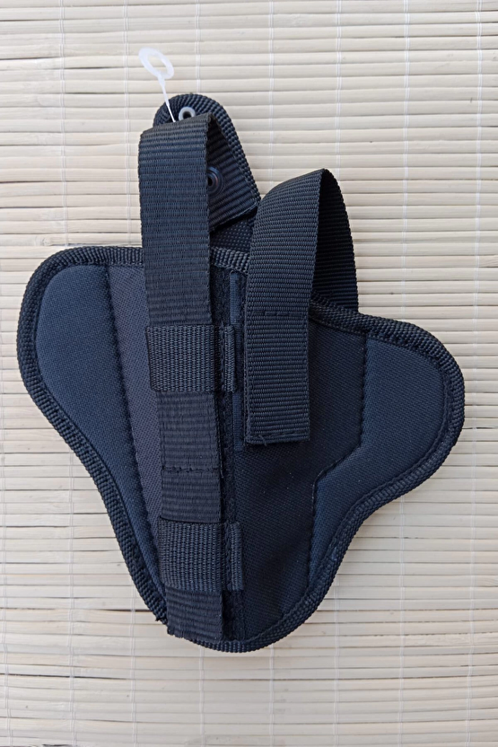 Sol El Siyah Renkli Cift Emniyetli Tam Kelebek Airsoft Palaskaya Kemere Gecirmeli İmpertex Silah Kilifi