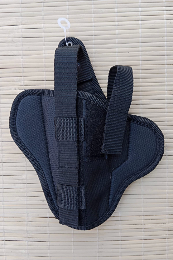 Sol El Siyah Renkli Cift Emniyetli Tam Kelebek Airsoft Palaskaya Kemere Gecirmeli İmpertex Silah Kilifi