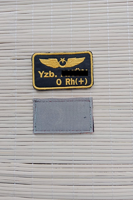 Hava Kuvvetleri Pilot Rutbe Soyad Kan Grubu Yazili Bez İsimlikli Nakisli Brovesi