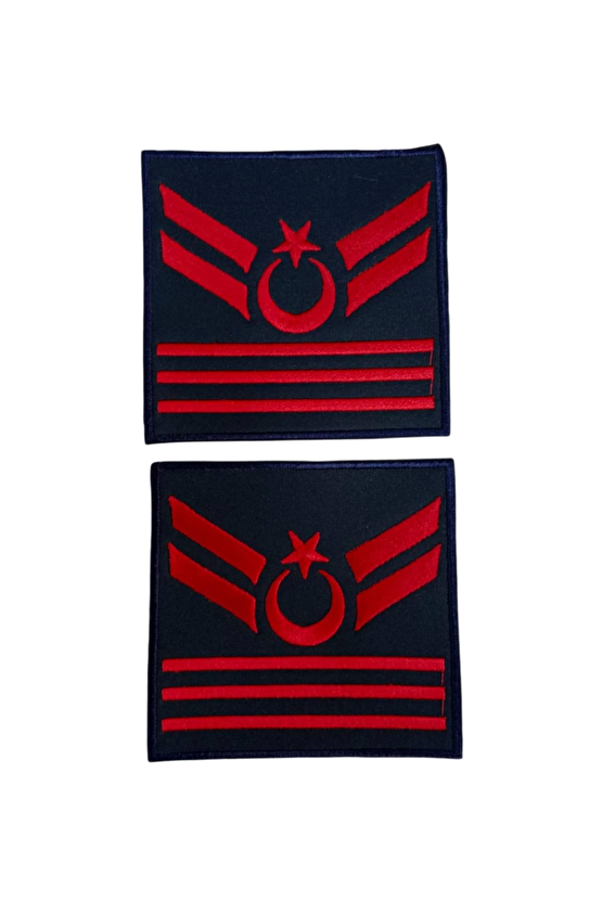 Hava Kuvvetleri Uzman Cavus 3 Kademe Dahili Ve Harici Lacivert Bez Nakis Havaci Kol Rutbe