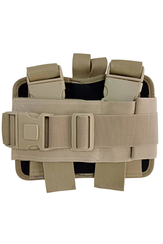 Sag El Jandarma Kamuflaj Renkli Cift Baglantili Airsoft Palaskaya Kemere Gecirmeli İmpertex Bacak Silah Kilifi