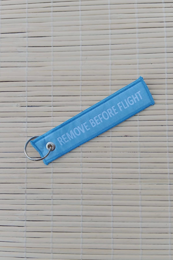 F-4e Phantom Remove Before Flight Yazili Mavi Beyaz Nakis İslemeli Bez Anahtarlik