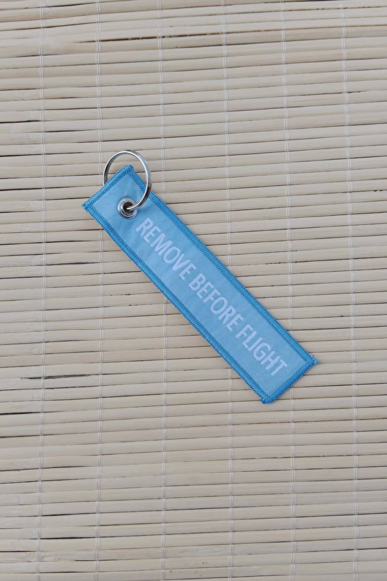 F-4e Phantom Remove Before Flight Yazili Mavi Beyaz Nakis İslemeli Bez Anahtarlik