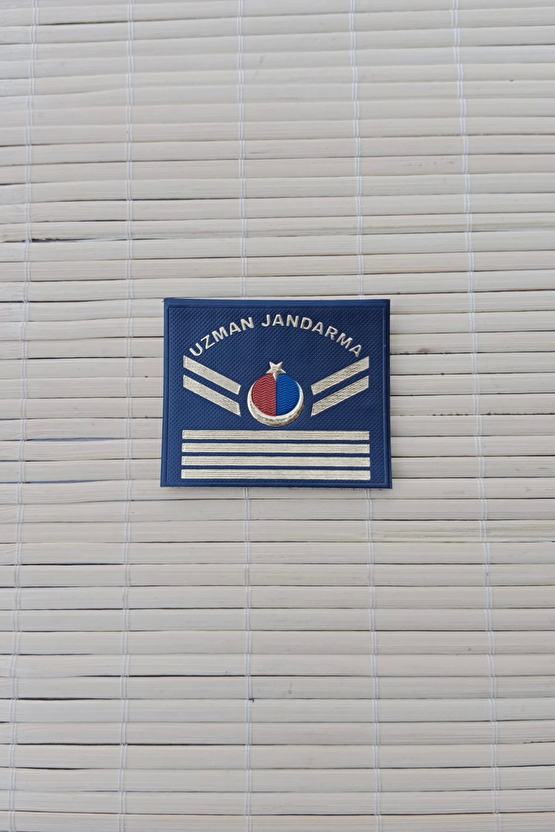 Uzman Jandarma Lacivert Renkli Uzman Cavus 4 Kademe 3d Plastik Mini Gogus Rutbesi
