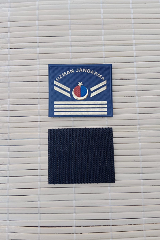 Uzman Jandarma Lacivert Renkli Uzman Cavus 4 Kademe 3d Plastik Mini Gogus Rutbesi