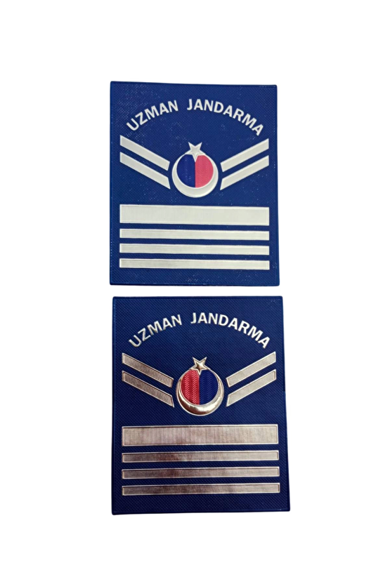 Uzman Jandarma 7 Kademe Siyah Zemin Renkli 3d Termoplastik Kol Rutbe