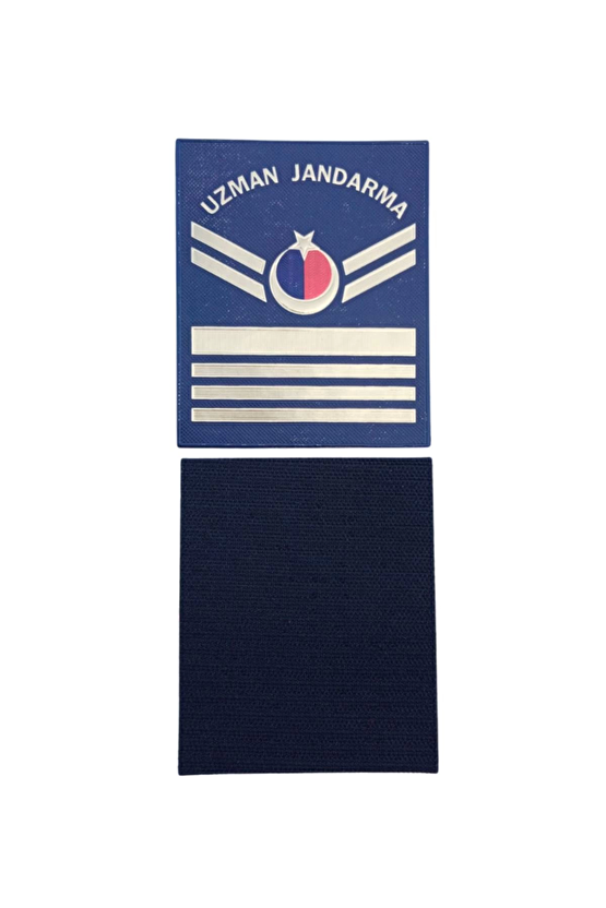 Uzman Jandarma 7 Kademe Siyah Zemin Renkli 3d Termoplastik Kol Rutbe