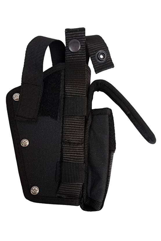 Sag El Siyah Renkli Cift Emniyetli Sarjorluklu Airsoft Kemere Gecirmeli İmpertex Silah Kilif