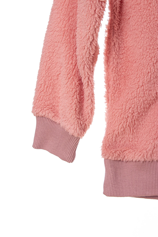 Pembe Renkli Minnak Ayicikli Cep Detayli Kaliteli Uzun Kollu Alt Ust Takim