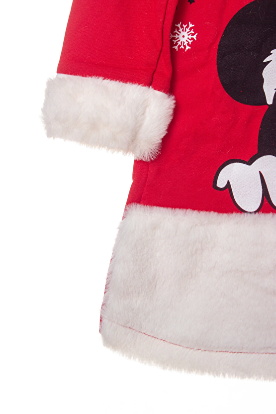 Kirmizi Renkli Just A Girl Christmas Baskili Nakisli Pamuklu Uzun Kollu Cocuk Sweatshirt