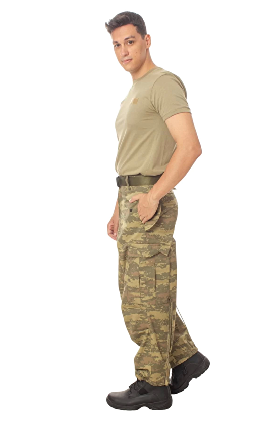 Kara Kuvvetleri Kamuflaj Renkli 5 Cepli Airsoft Taktik Avci Pusu Pantolon Kisa Kollu Subay Astsubay Uzman Cavus Rutbeli 