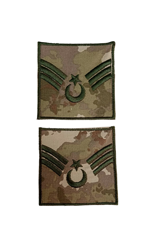 Kara Kuvvetleri Kamuflaj Renkli Nakis İslemeli Astsubay Kidemlicavus Kol Rutbesi