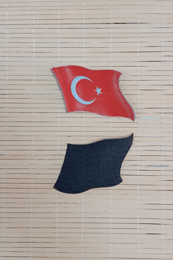 Kirmizi Beyaz Ayyildiz Dalgalanan Turk Bayrakli Tpu 3d Plastik Arma Patch Pec