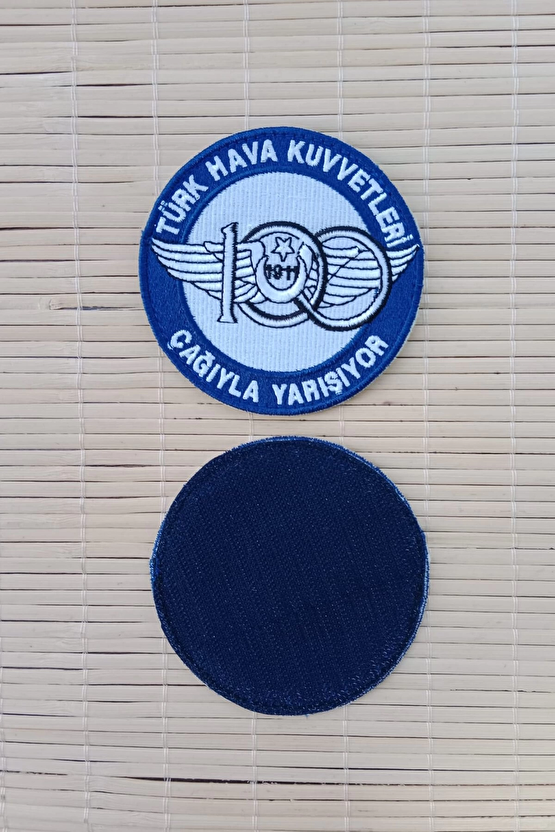 Turk Hava Kuvvetleri 1911 Cagiyla Yarisiyor Yazili 100. Yil Logolu Nakis İslemeli Arma Pec Patch