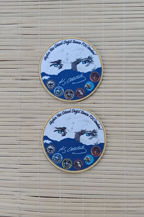 Hicbir Yuz Guzel Degil Senin 100 Unden Yazili Mustafa Kemal Ataturk İmzali Fermateks Dokuma İslemeli Arma Pec Patch