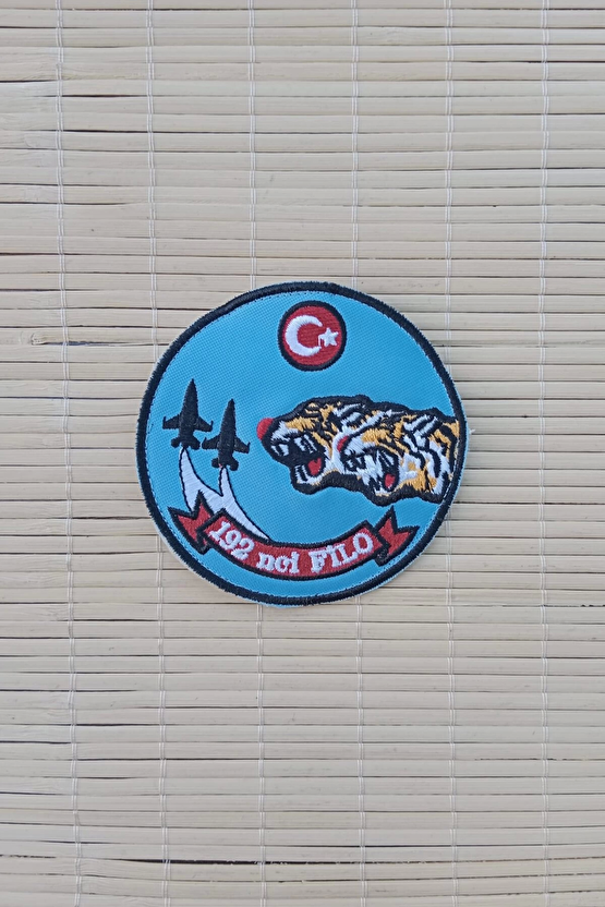 192. Filo Kaplan Ve Ucak Logolu Nakis İslemeli Arma Patch Pec