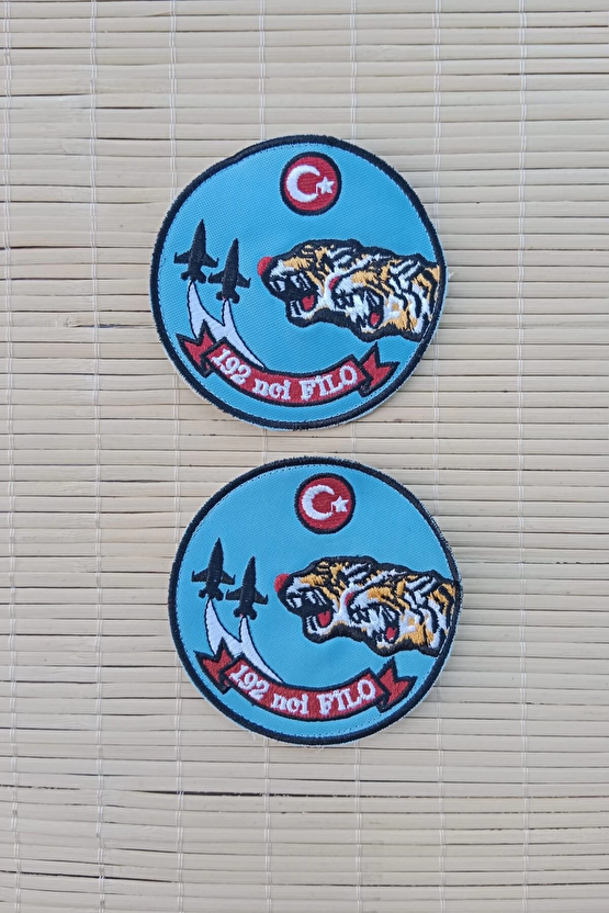 192. Filo Kaplan Ve Ucak Logolu Nakis İslemeli Arma Pec Patch