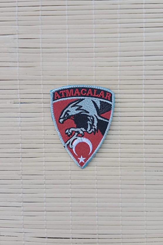 Atmacalar Yazili Kartal Ve Ayyildiz Bayrakli Logolu Nakis İslemeli Arma Patch Pec