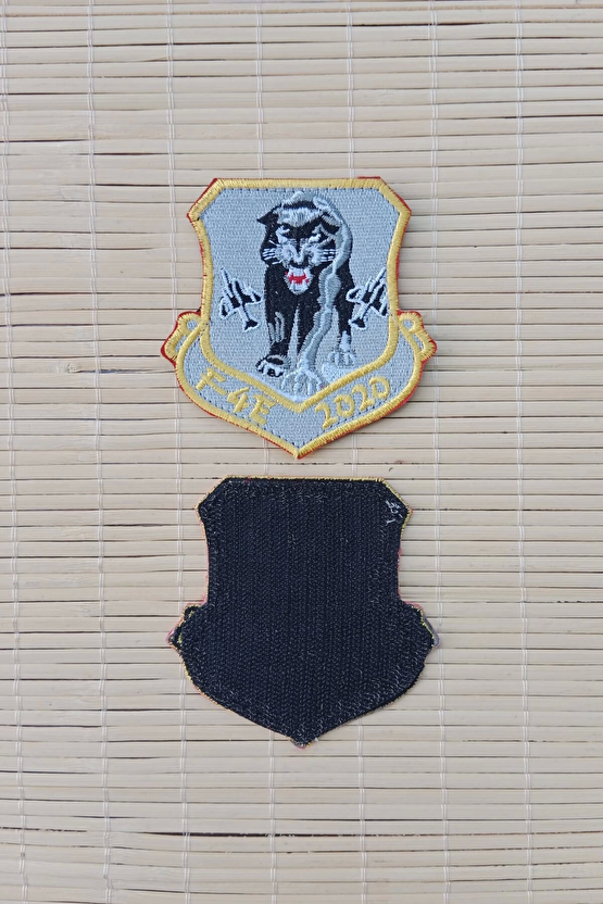 F 4e 2020 Yazili Ucak Ve Kaplan Logolu Nakis İslemeli Arma Patch Pec