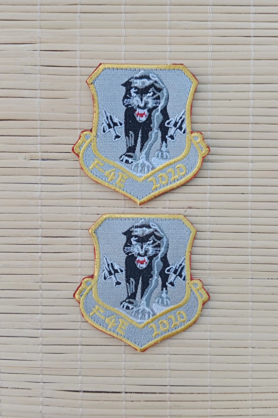 F 4e 2020 Yazili Ucak Ve Kaplan Logolu Nakis İslemeli Arma Pec Patch